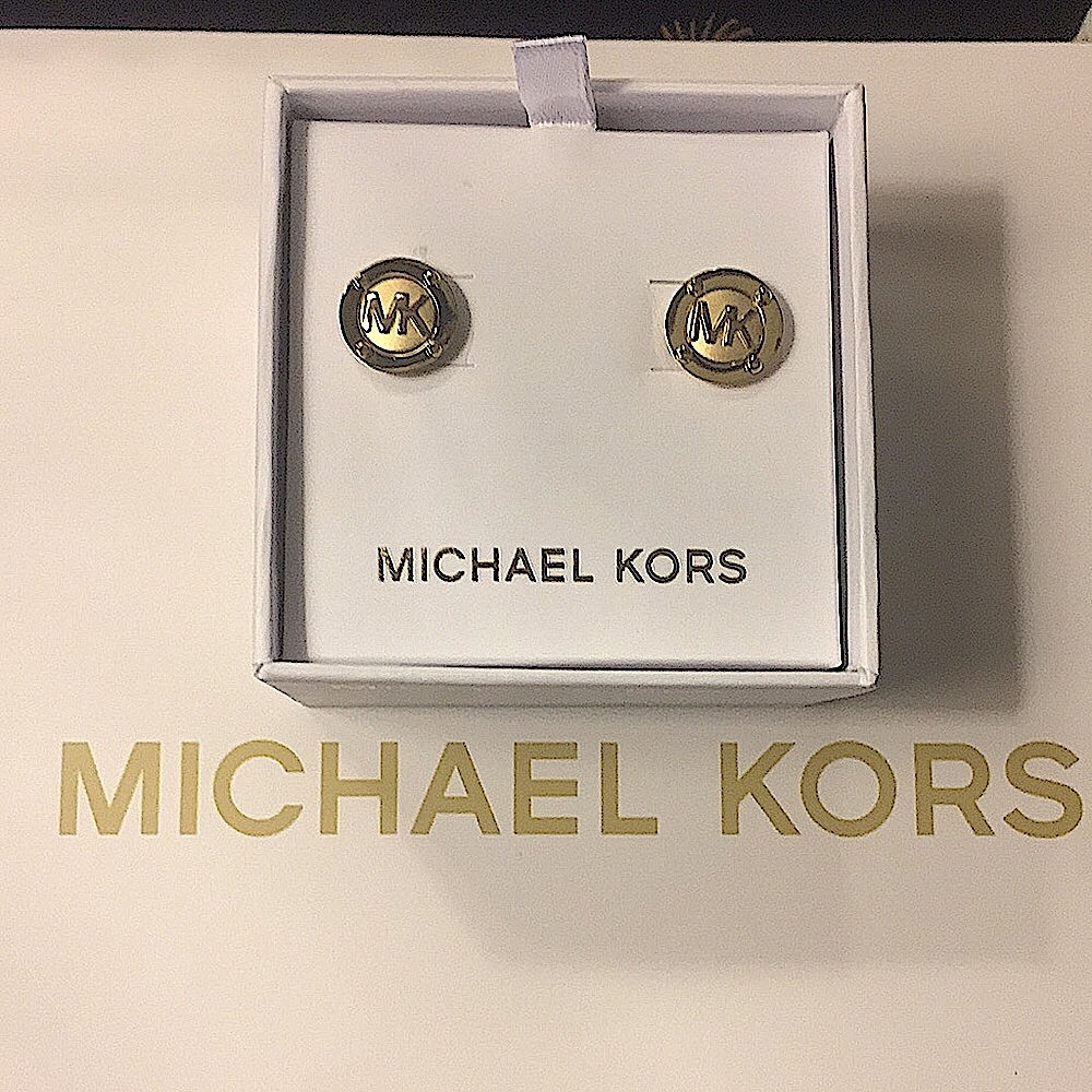 MICHAEL KORS - MK LOGO STUD EARRINGS (NWT)